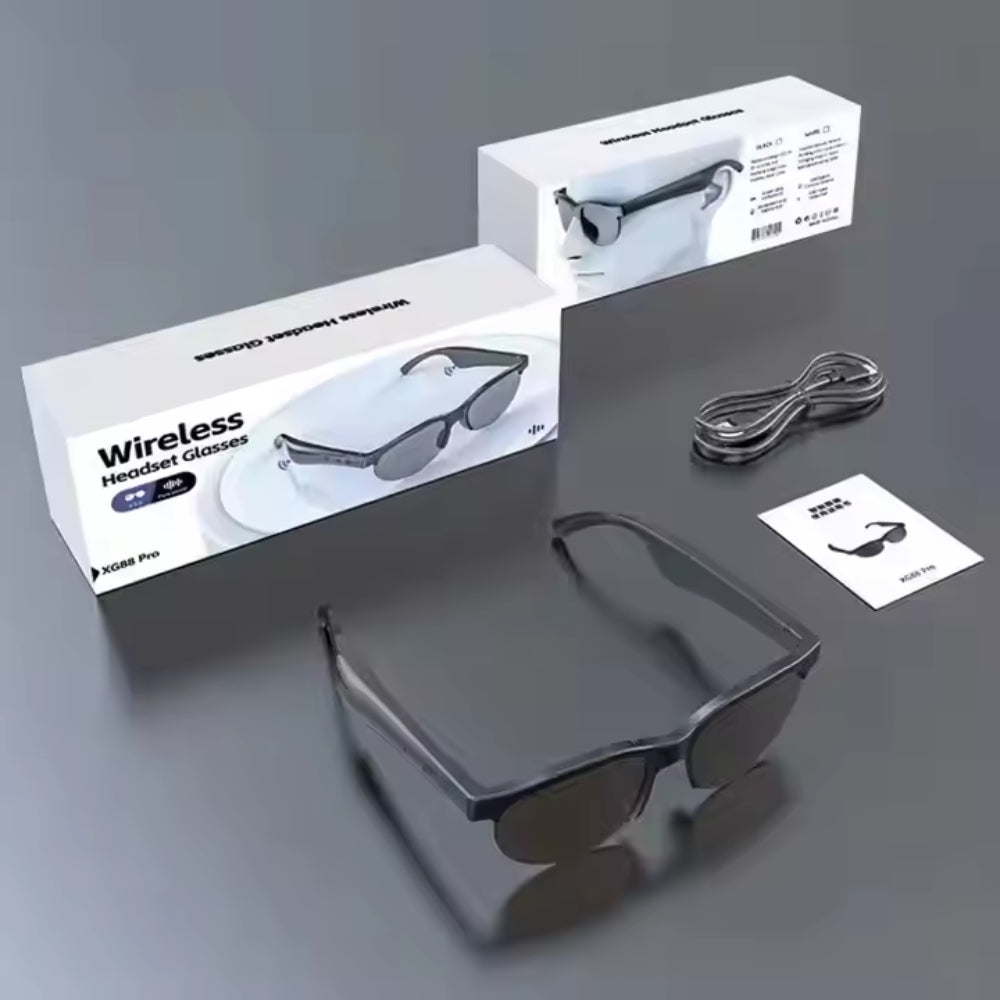 Smart Glasses with Microphone - Charging Case Included