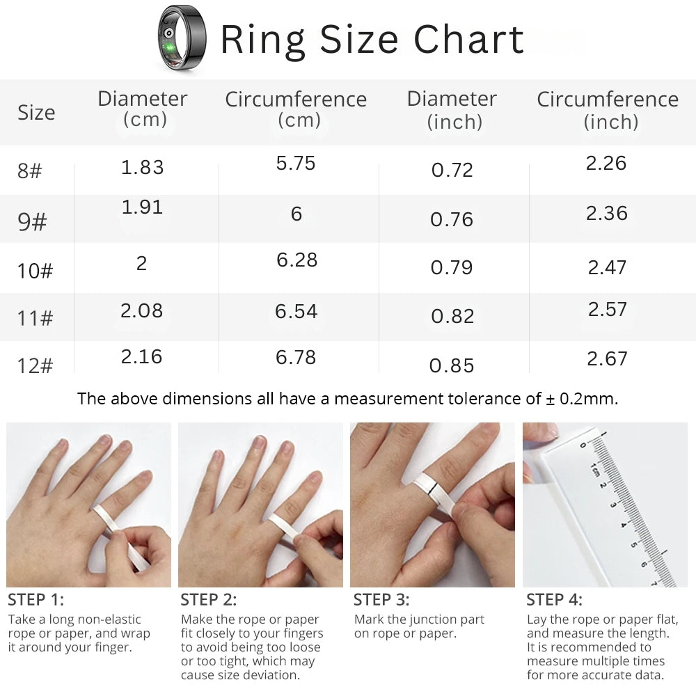 Smart Health Ring 5ATM - Package Contents