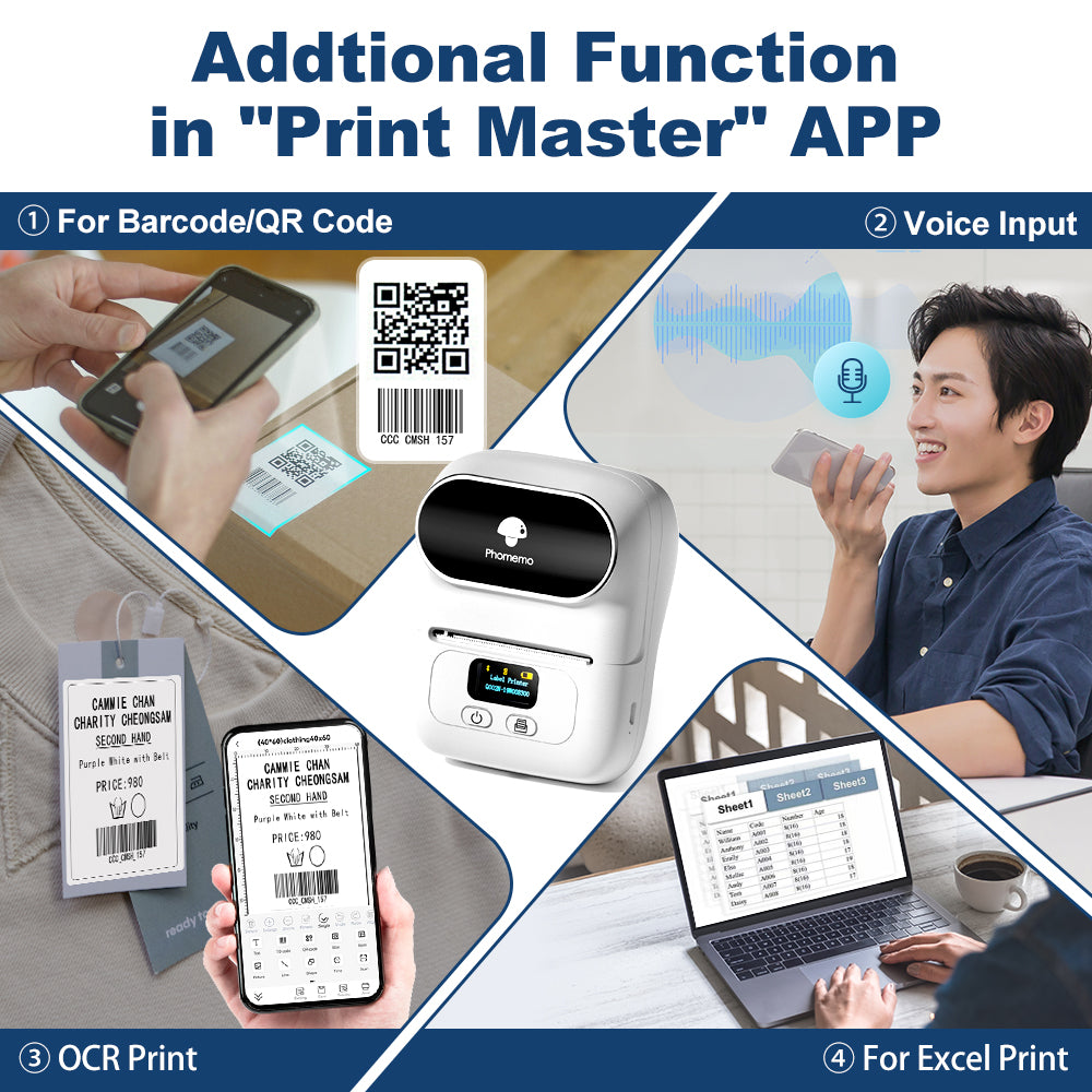Portable Label Printer - Compact Design Front View