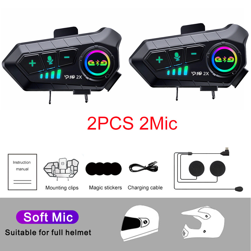 Bluetooth Motorcycle Helmet Intercom 300M - Package Contents