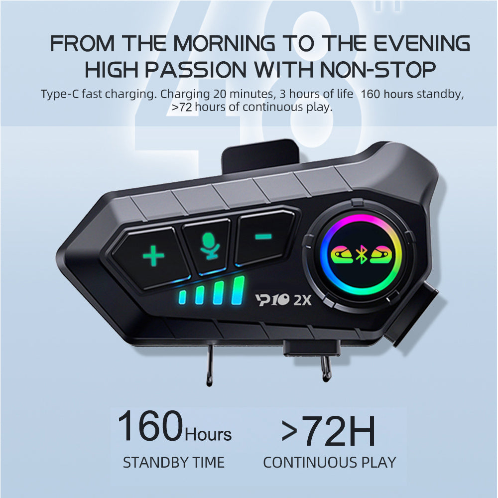 Bluetooth Intercom - Mounted on Helmet Side View