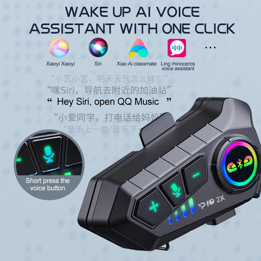  Helmet Intercom - Voice Control Hands-Free Operation