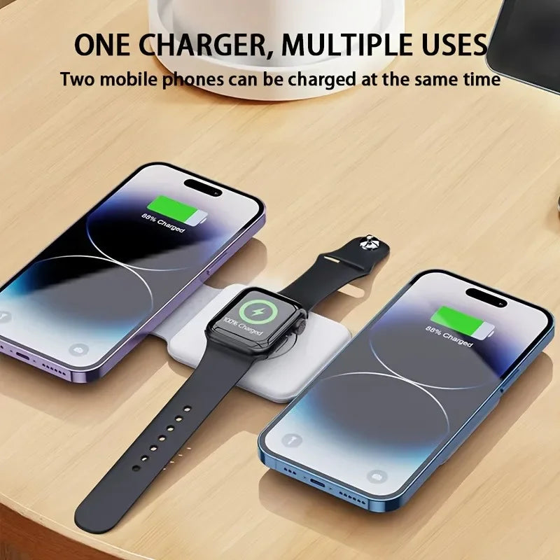 3-in-1 Foldable Magnetic Wireless Charger – iPhone, Apple Watch & AirPods