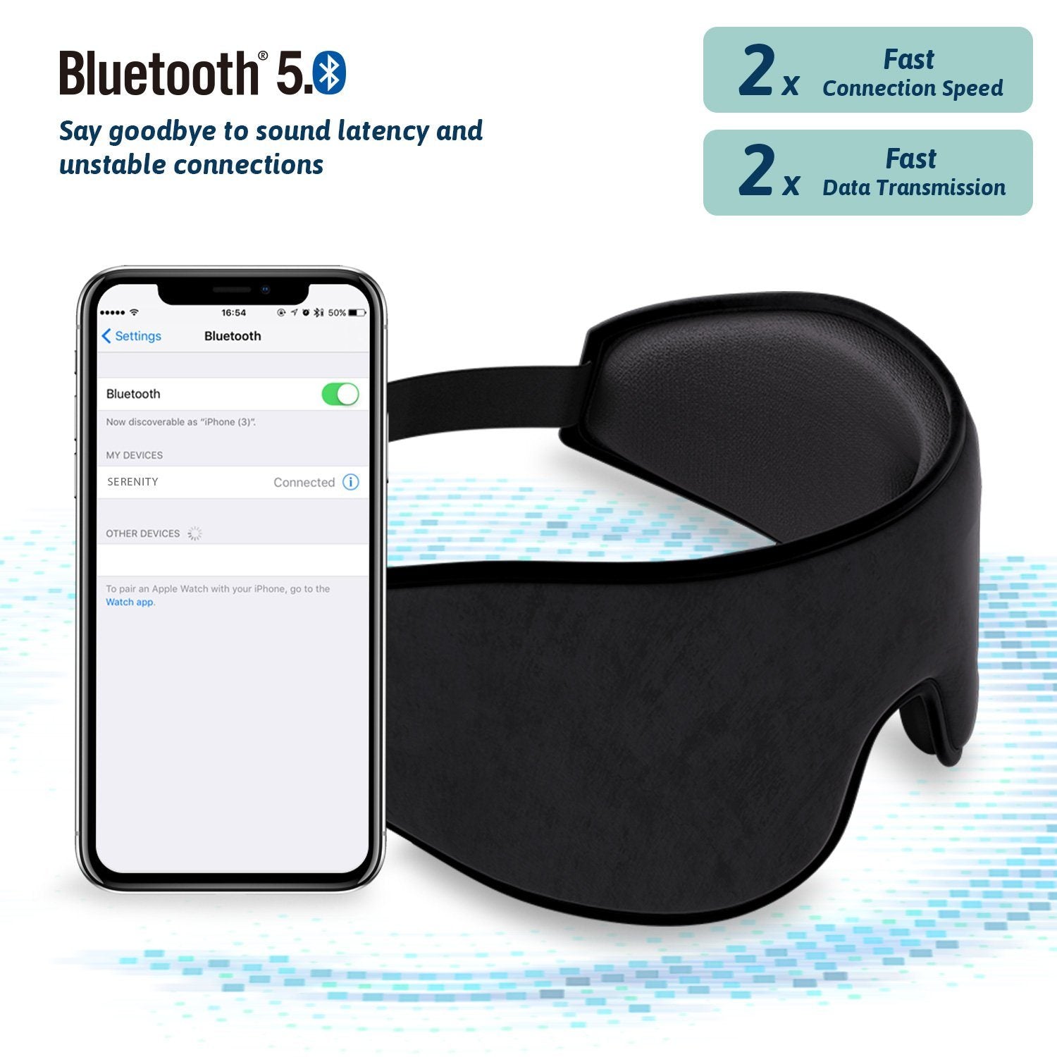 Sleep Mask Headphones - Ultra Thin Speakers for Side Sleepers