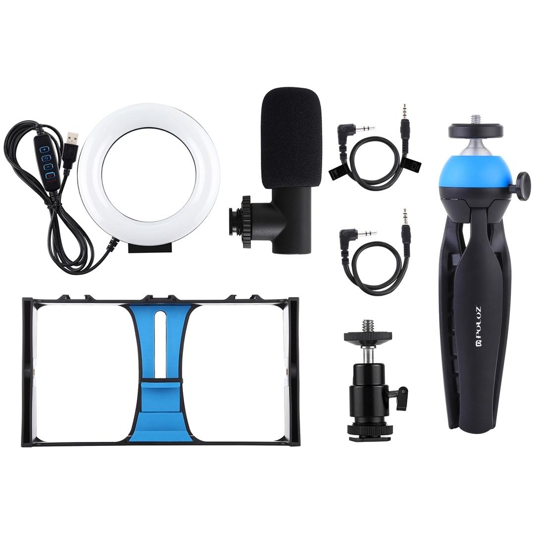 Video Rig Kit - LED Selfie Light and Microphone Included