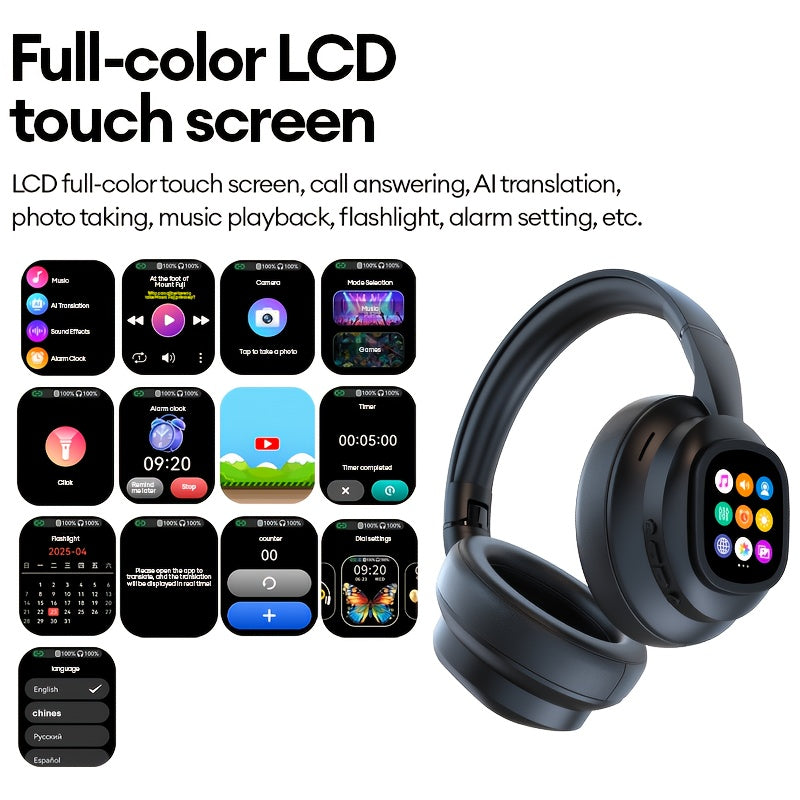 AI Translation Earbuds with LCD Touch Screen - Wireless