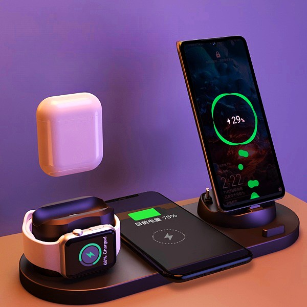 6-in-1 Wireless Charger - Apple Watch Charging Stand